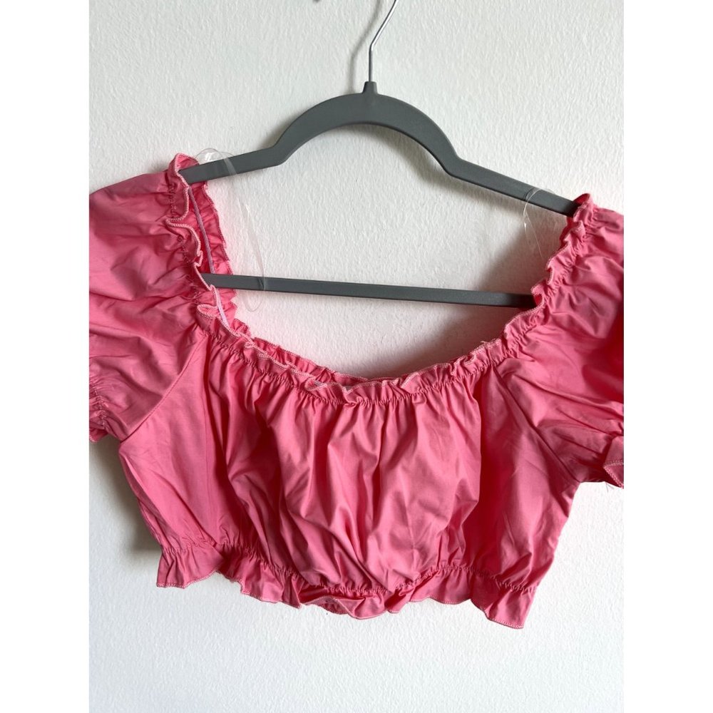 Pink Ruffle Crop Top - Picture 3 of 4